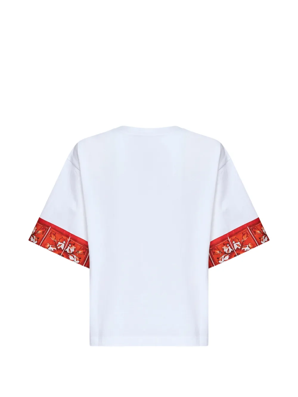 Dolce & Gabbana T-shirt met geborduurd logo en Maiolica-print Wit