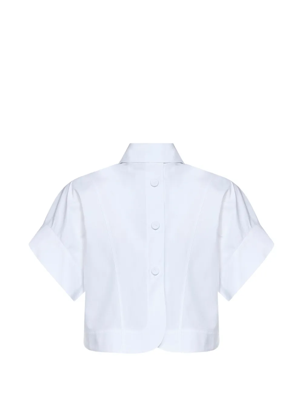FENDI Cropped shirt met geborduurd logo Wit