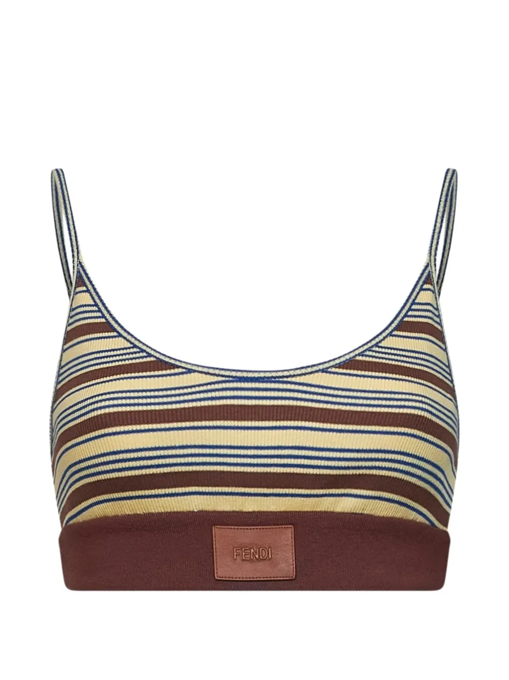 FENDI striped ribbed top - Marrone