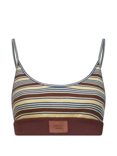 FENDI striped ribbed top