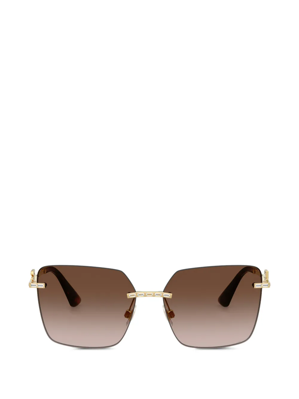 Dolce & Gabbana Eyewear crystal-embellished DG logo sunglasses - Marrone