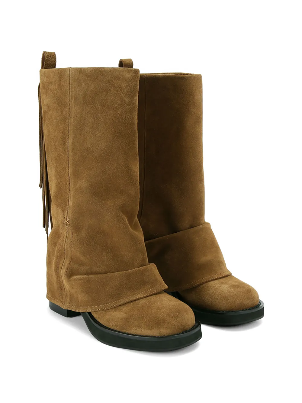 Kurt Geiger London fringe gaiter biker boots Bruin