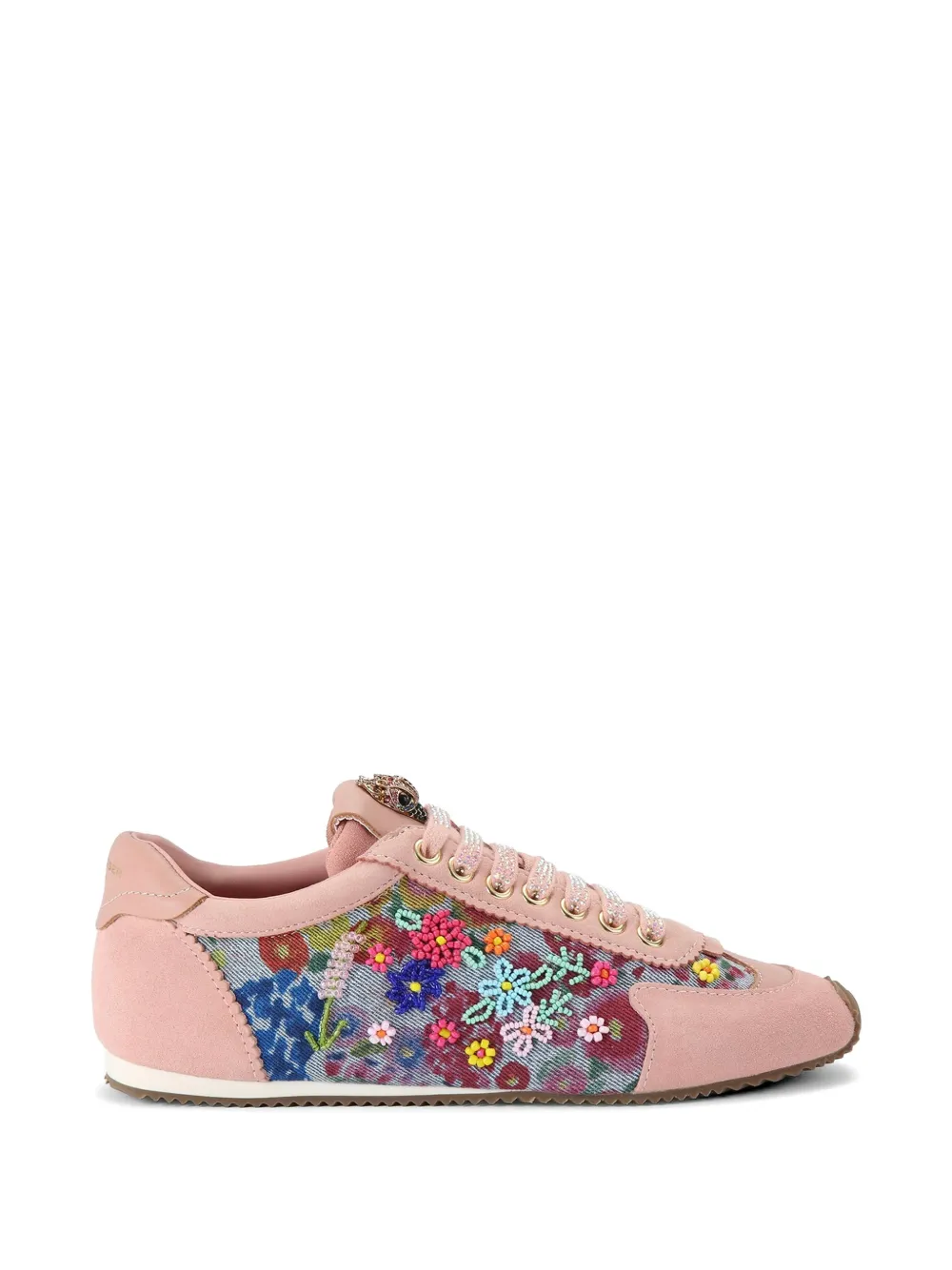 Kurt Geiger London Islington floral-print beaded sneakers - Rosa