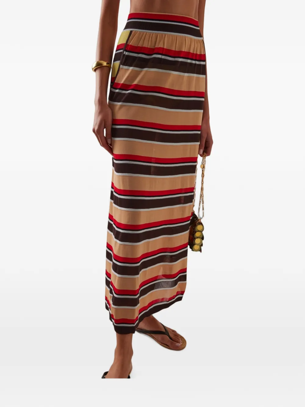 Rabanne striped semi-sheer maxi skirt