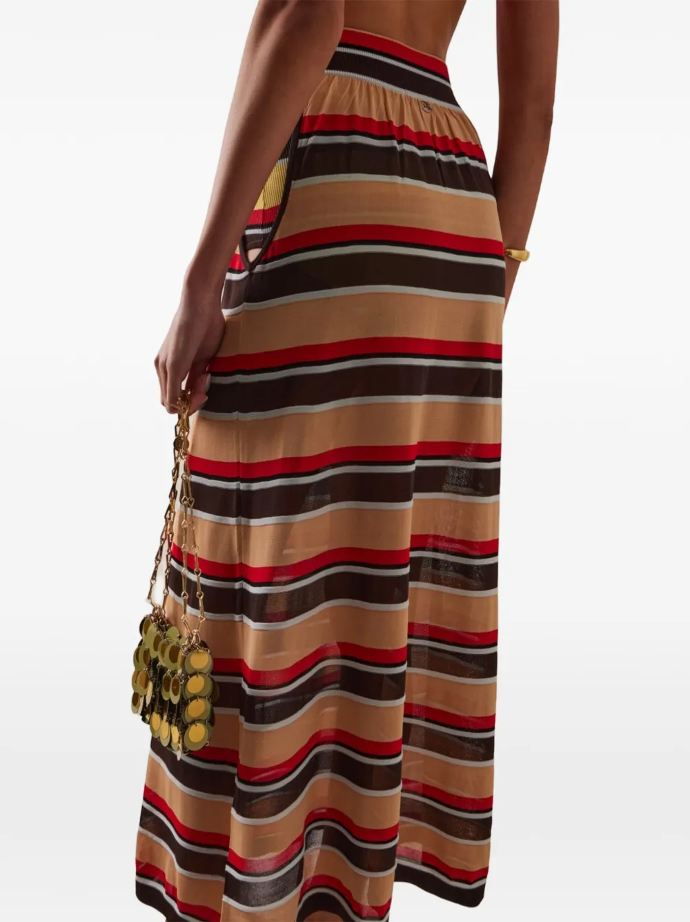 Rabanne Semi-doorzichtige maxi-rok Beige