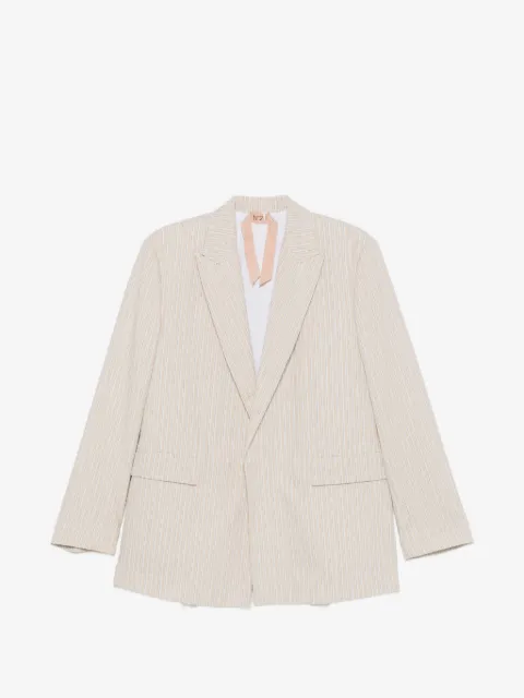 Nº21 vertical-stripe peak-lapel blazer