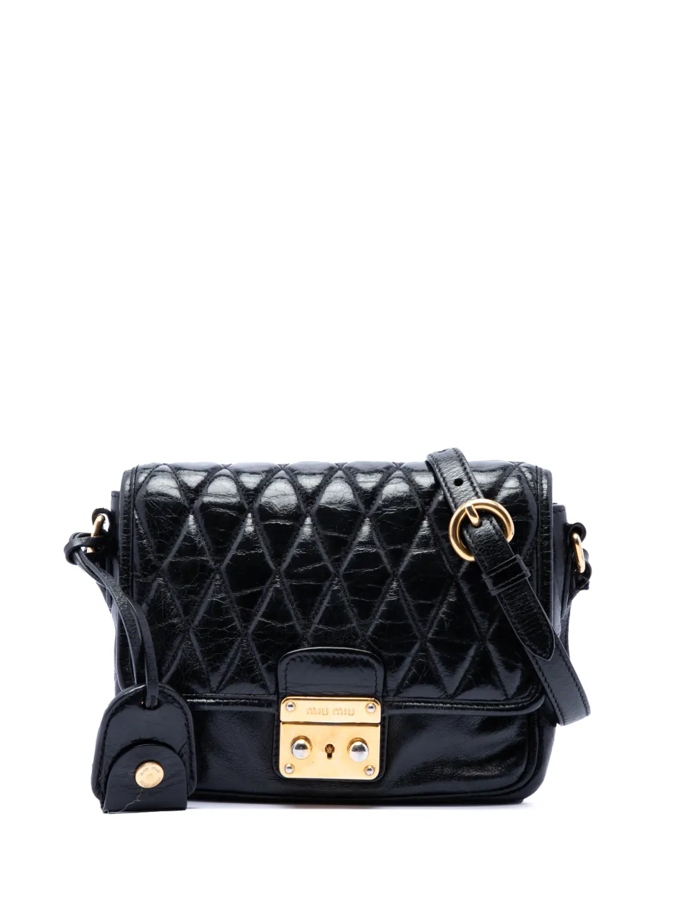 Miu Miu Pre-Owned 2010-2026 Vitello Shine Trapu crossbody bag - Black