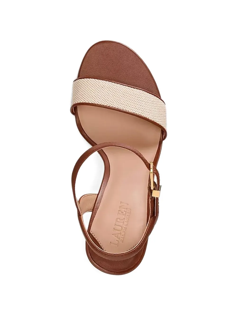 Lauren Ralph Lauren Gwen buckle-fastening leather sandals Beige