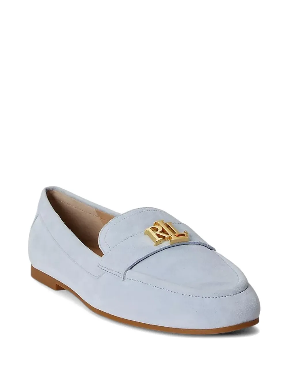Lauren Ralph Lauren Averi III logo-plaque suede loafers Blauw