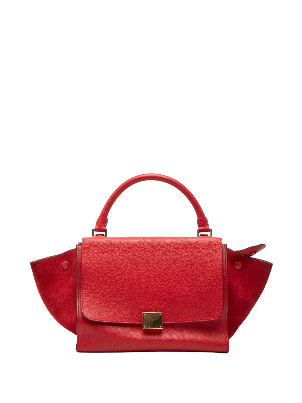 Celine Pre-Owned 2013 Small Drummed Calfskin and Suede Trapeze satchel - Rosso