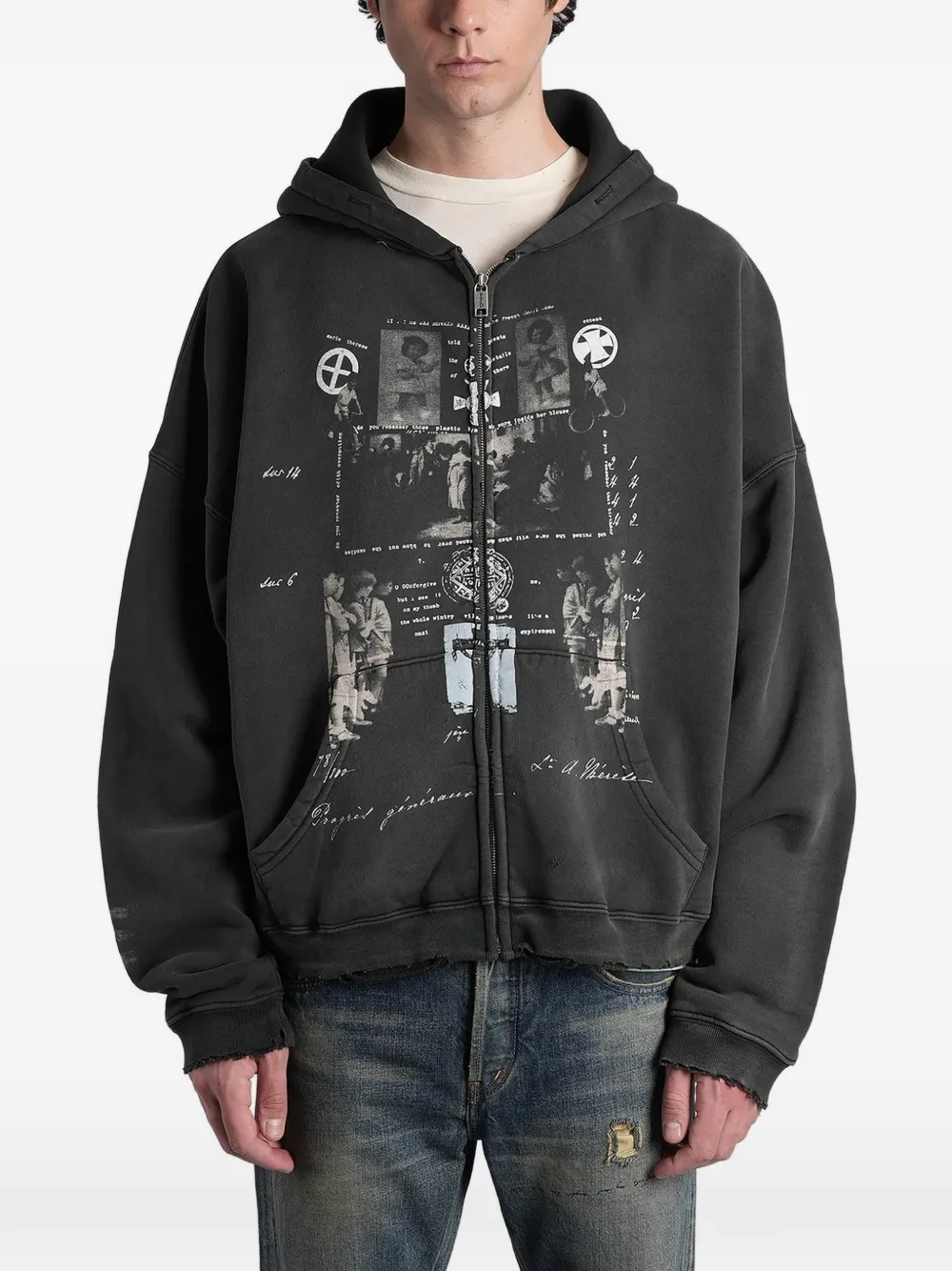 Enfants Riches Déprimés graphic-print zip-up hoodie