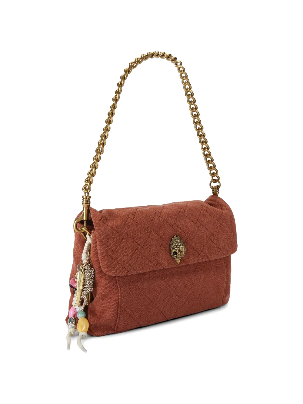 Kurt Geiger London Kensington gewatteerde canvas schoudertas Bruin