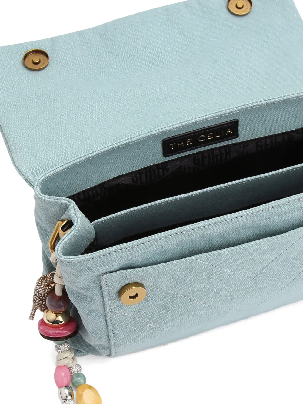 Kurt Geiger London Celia gewatteerde canvas schoudertas Blauw