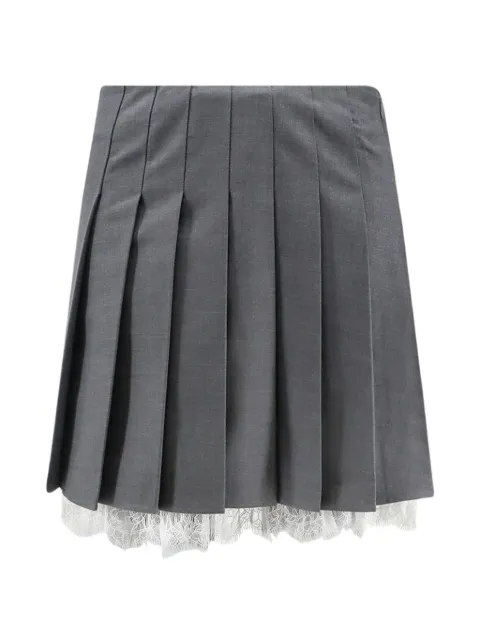 Self-Portrait lace-trim pleated mini skirt