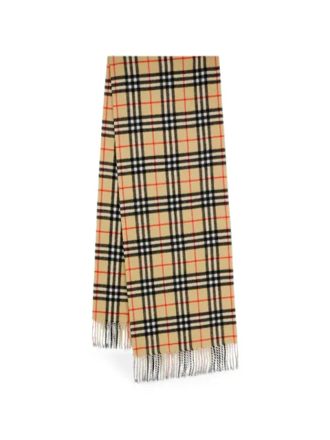 Burberry check fringed scarf