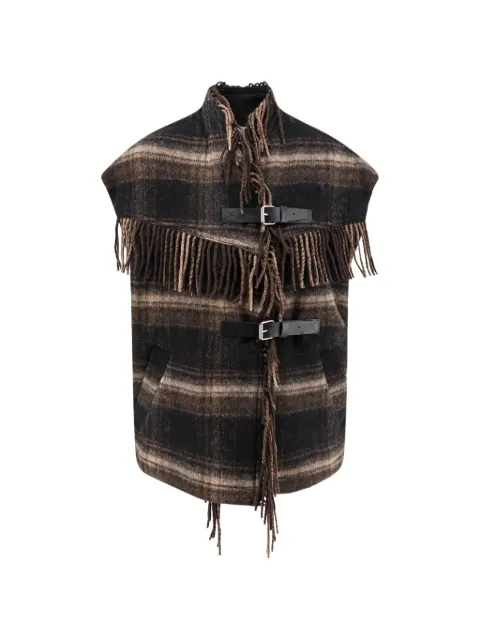 MARANT ÉTOILE Ginesa fringed checked vest