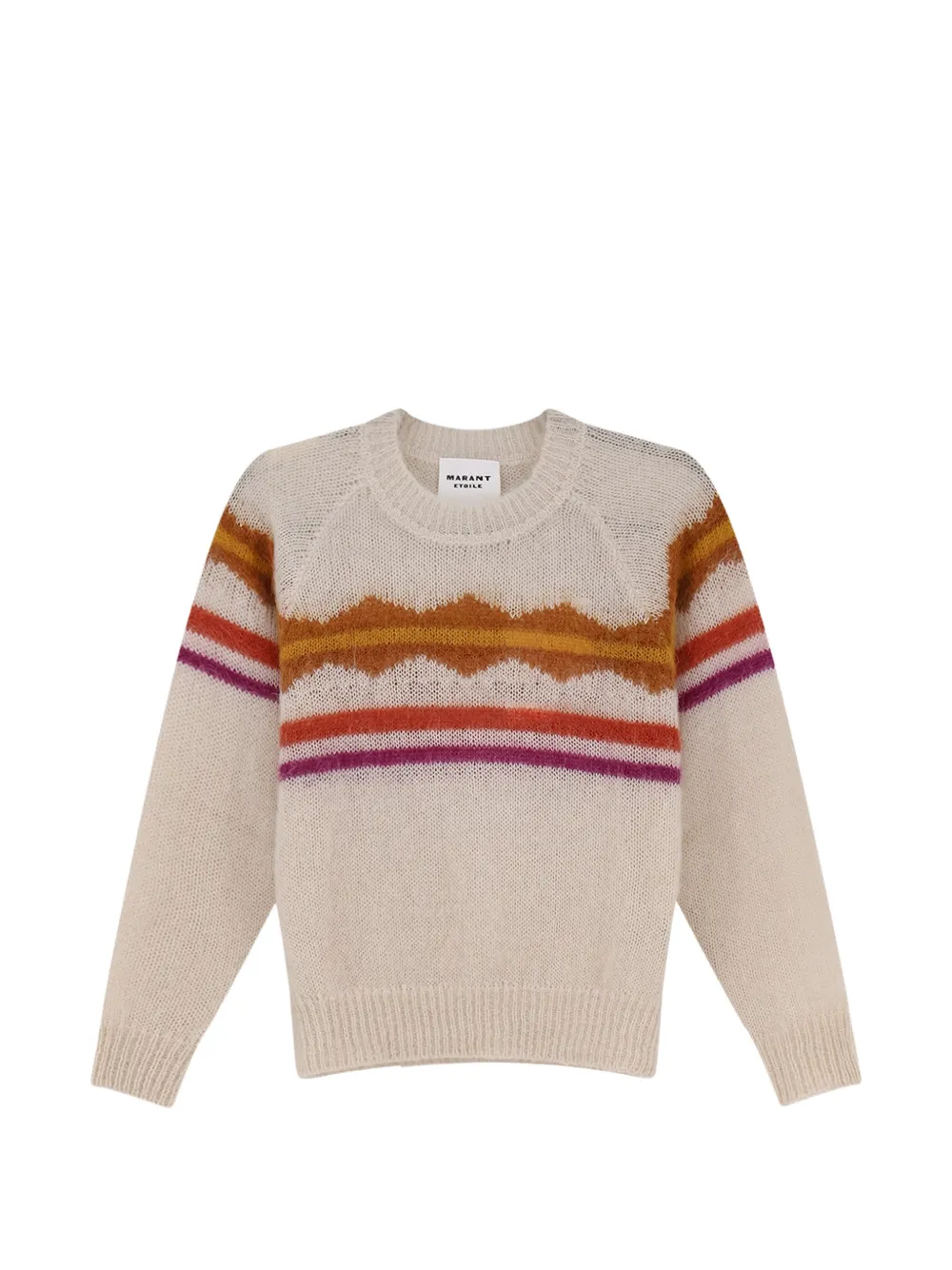 MARANT ÉTOILE intarsia-knit raglan-sleeve sweater - Nude