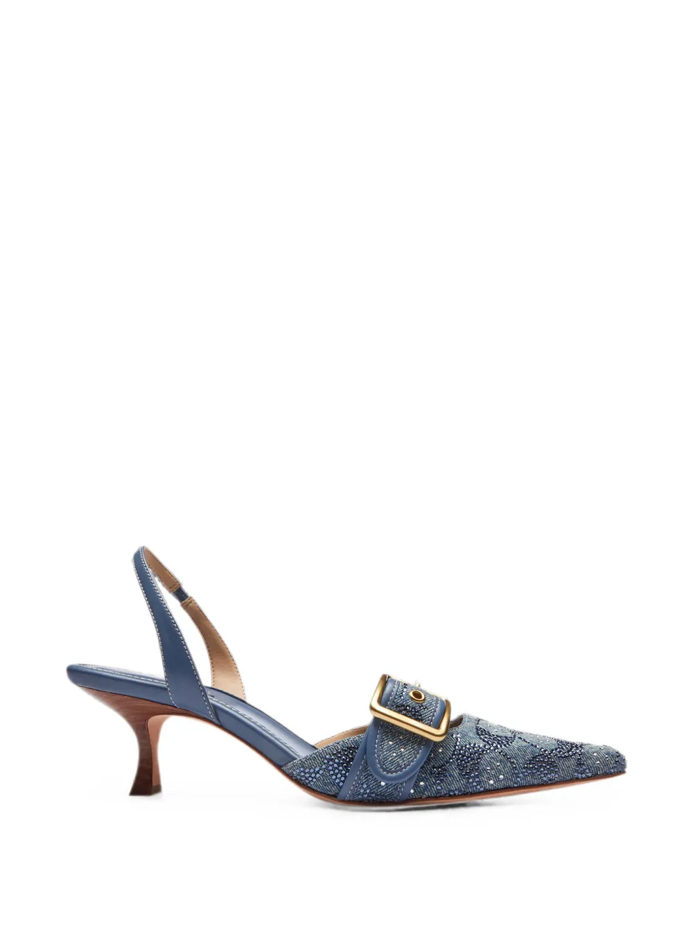 Coach crystal-embellished buckled pumps - Blu