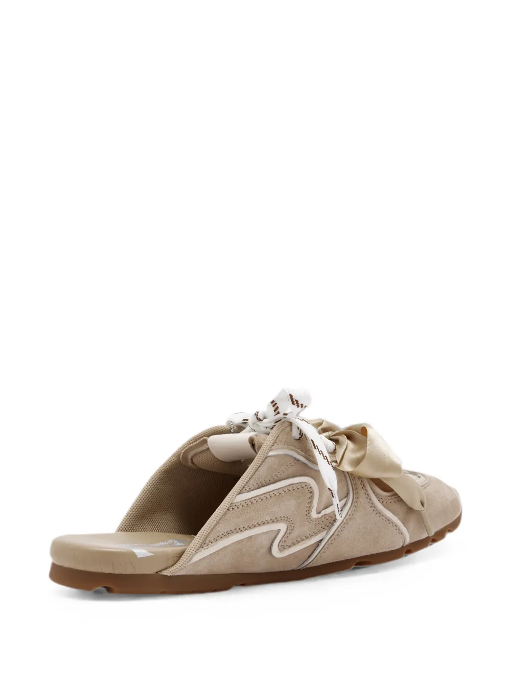 NAKED WOLFE bow-detail lace-up loafers Beige
