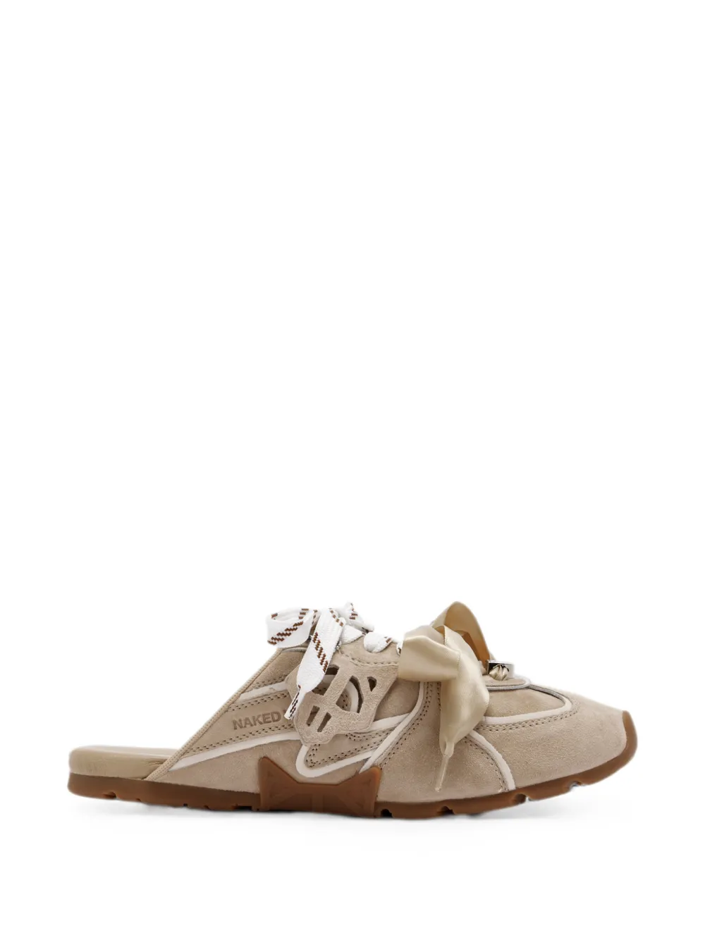 NAKED WOLFE bow-detail lace-up loafers Beige