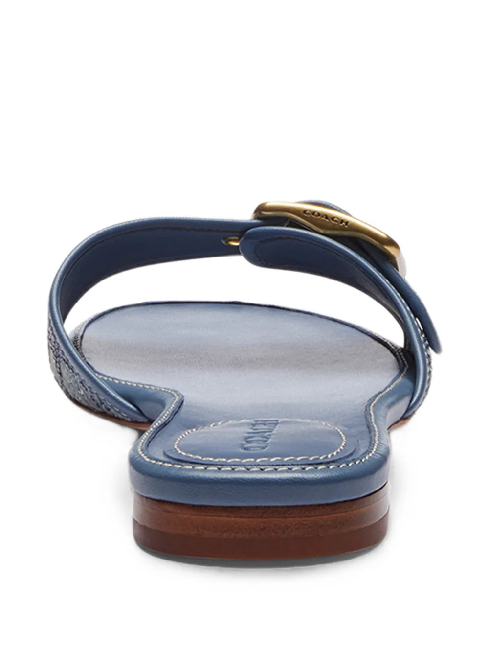 Coach crystal-embellished buckle-fastening sandals Blauw