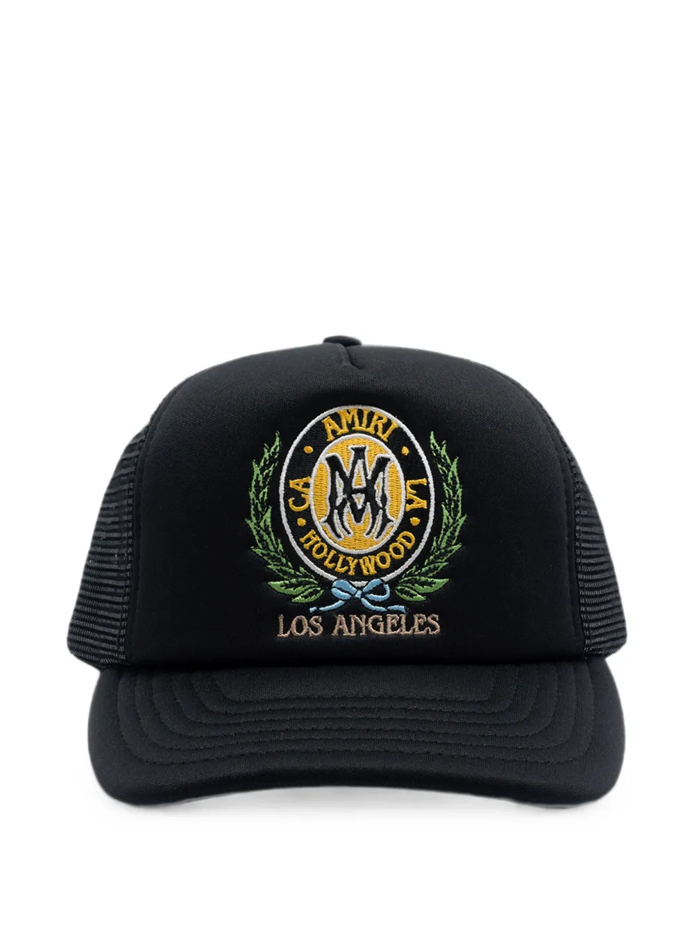 AMIRI logo-embroidered mesh-panel trucker hat - Nero