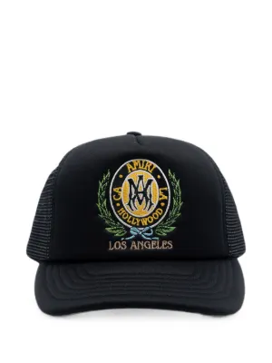 AMIRI Logo Trucker Cap Hat | Black | FARFETCH NO