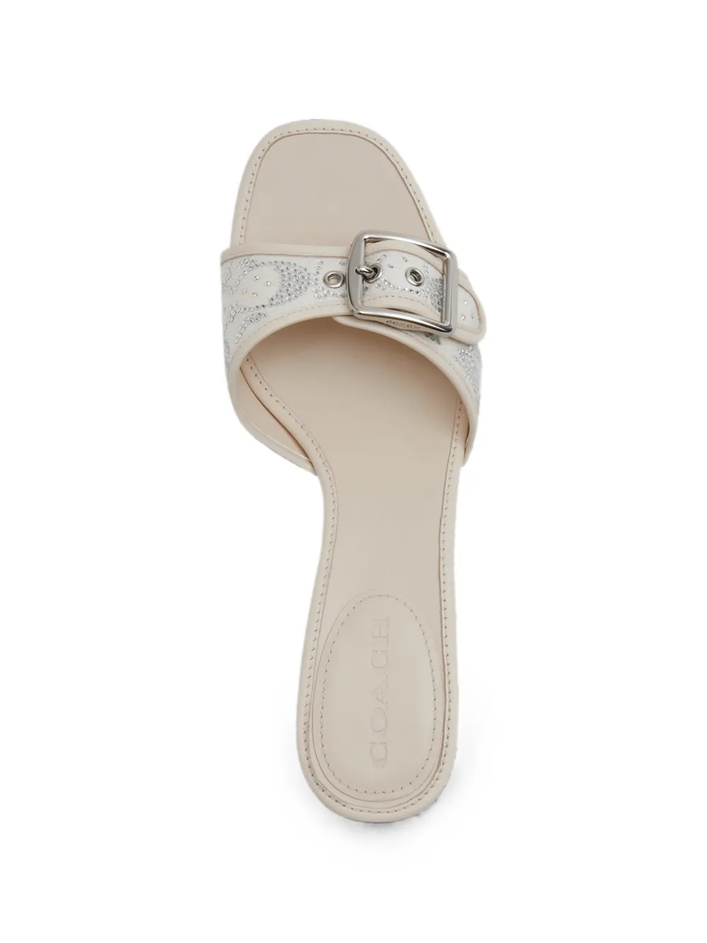 Coach Margot crystal-embellished buckled sandals Beige