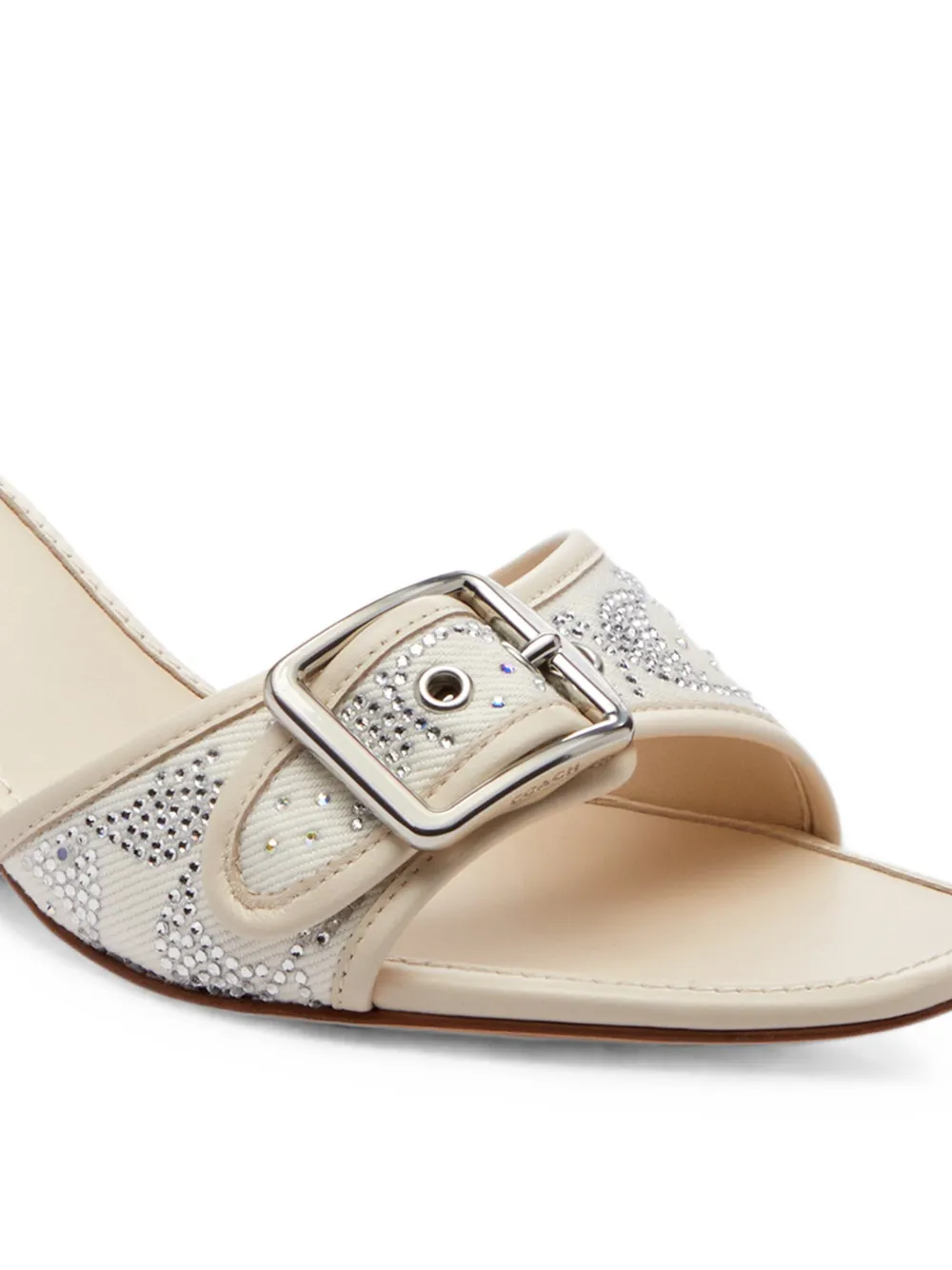 Coach Margot crystal-embellished buckled sandals Beige
