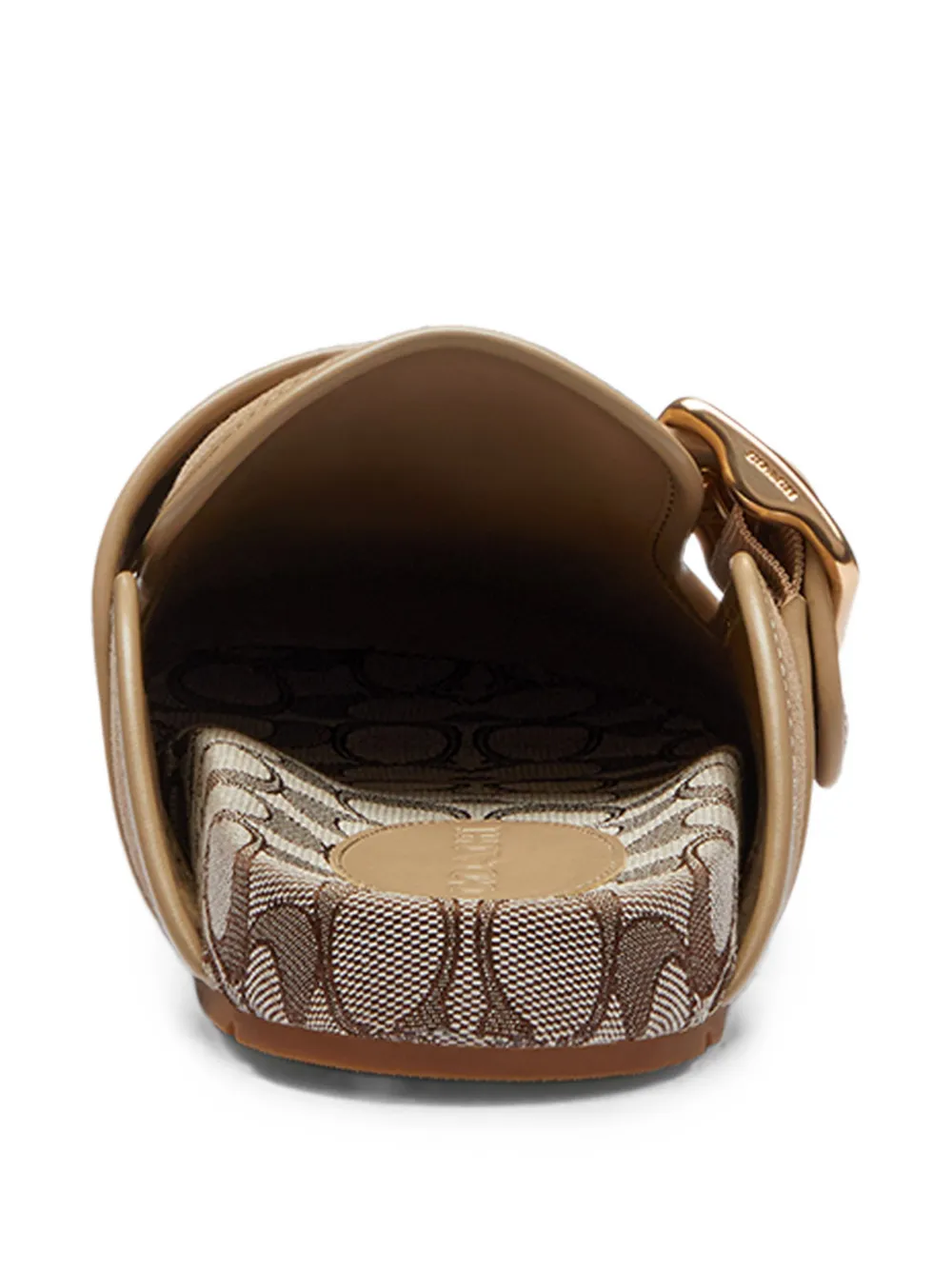 Coach monogram-pattern buckle-fastening mules Beige