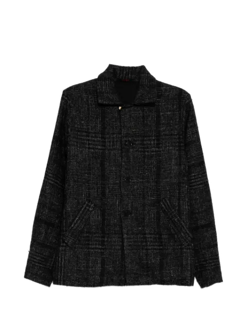 Ma+ check-pattern two-pocket shirt jacket