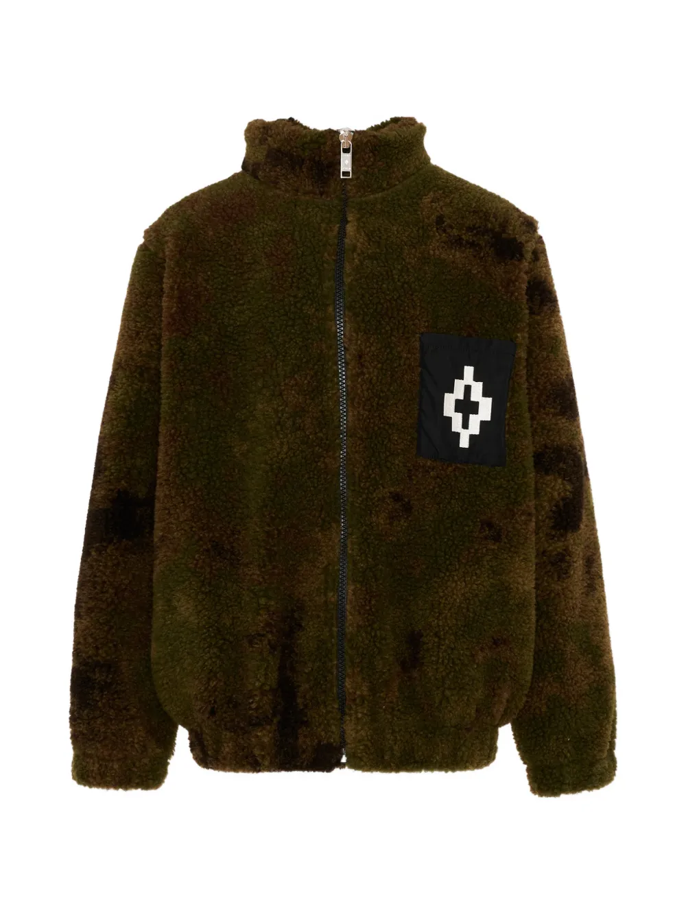 COUNTY OF MILAN fleece-texture logo-patch jacket - Verde