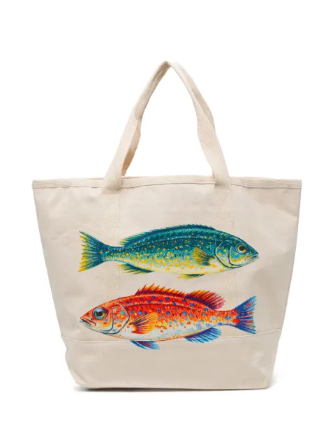 Melt fish-print tote bag