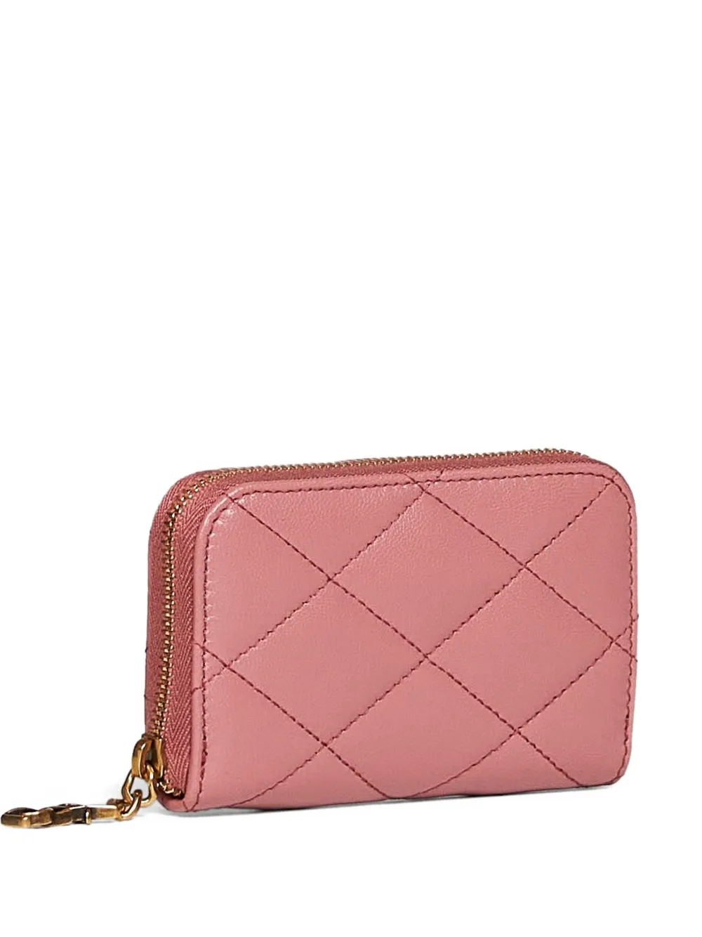 Saint Laurent diamond-quilted Cassandre wallet - Rosa