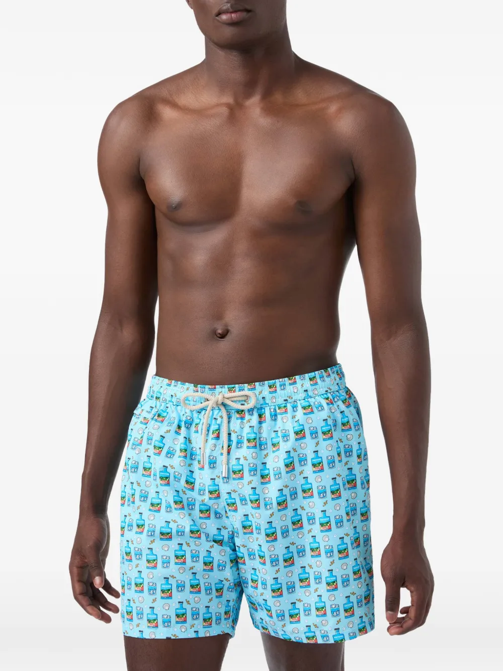 MC2 Saint Barth Zwembroek met trekkoord en Portofino-print Blauw
