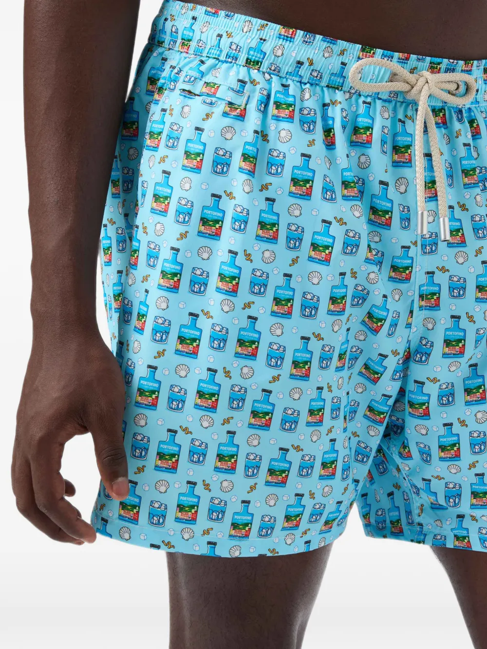 MC2 Saint Barth Zwembroek met trekkoord en Portofino-print Blauw