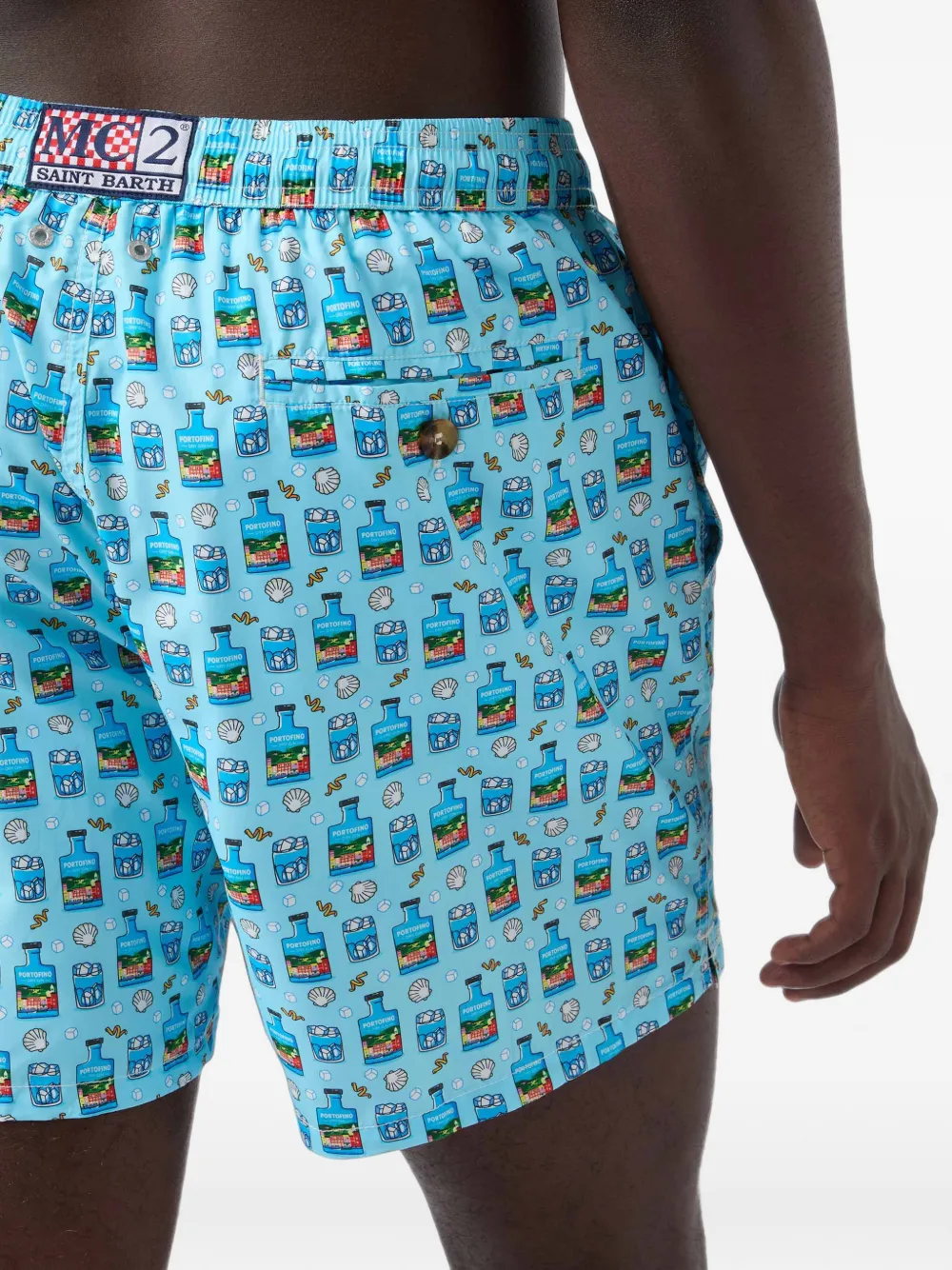 MC2 Saint Barth Zwembroek met trekkoord en Portofino-print Blauw