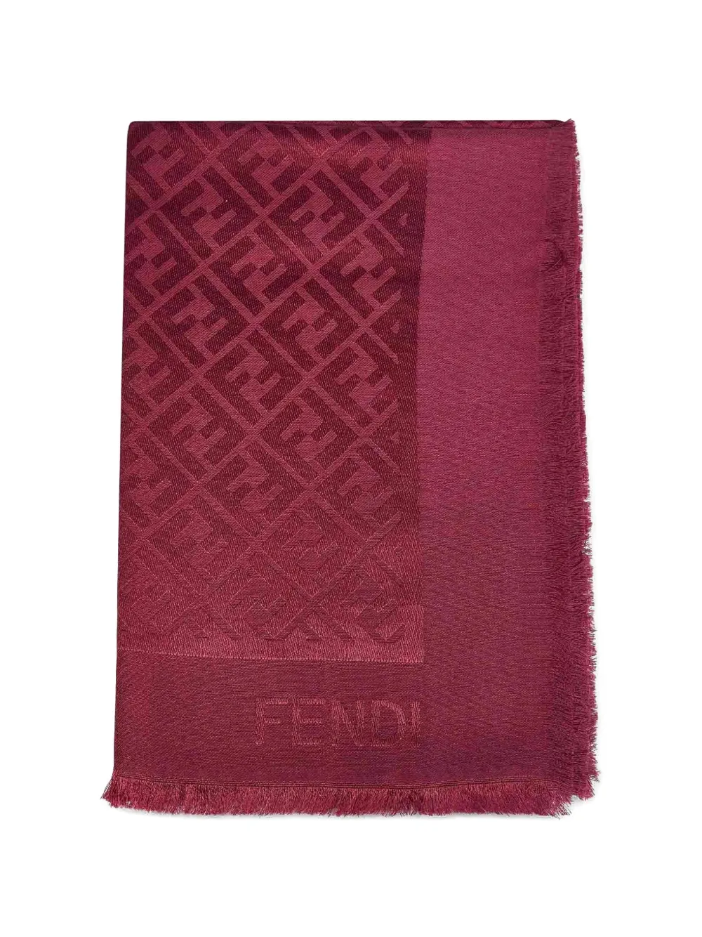 FENDI FF motif jacquard scarf - Rosso