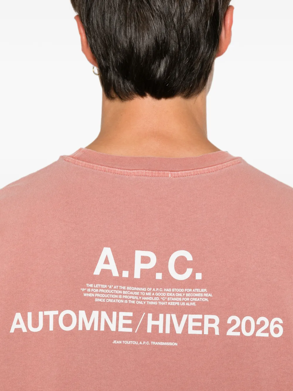 A.P.C. T-shirt met logoprint met ronde hals Bruin