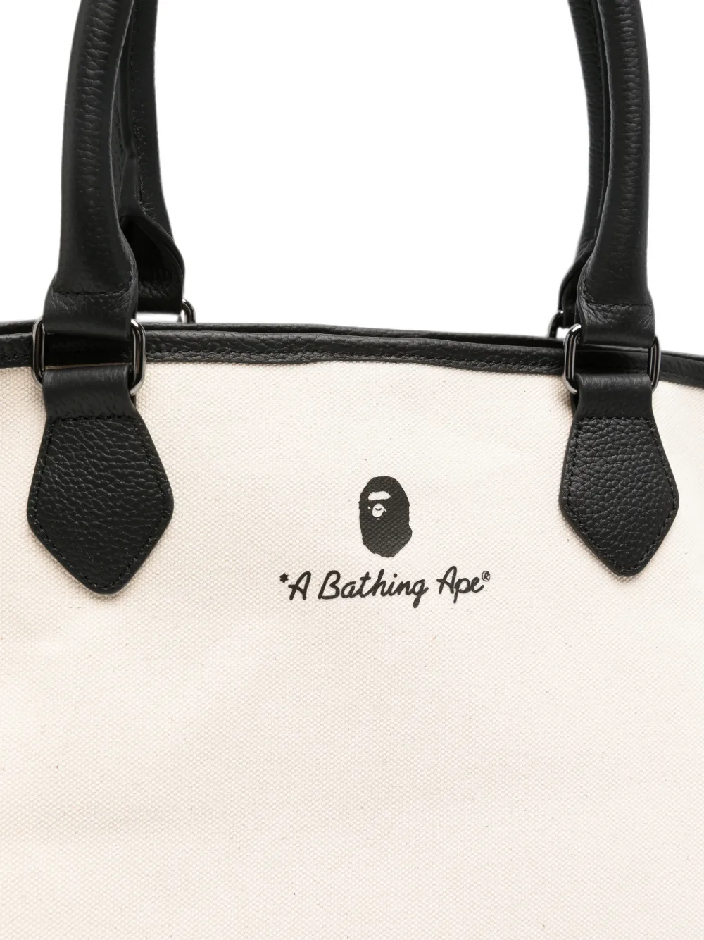 A BATHING APE Shopper met logoprint Beige