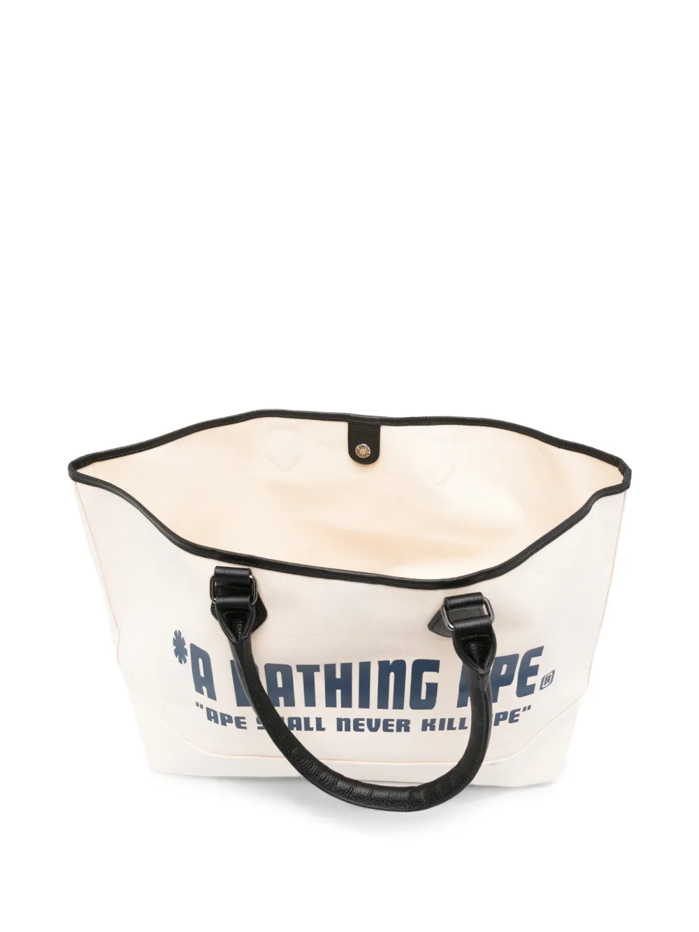 A BATHING APE Shopper met logoprint Beige