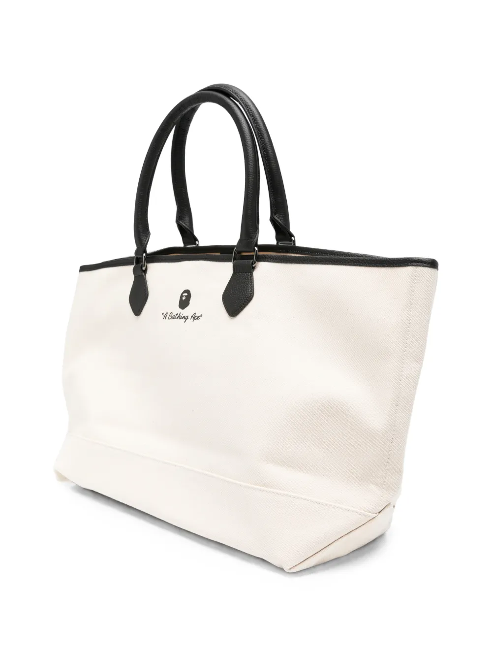 A BATHING APE Shopper met logoprint Beige