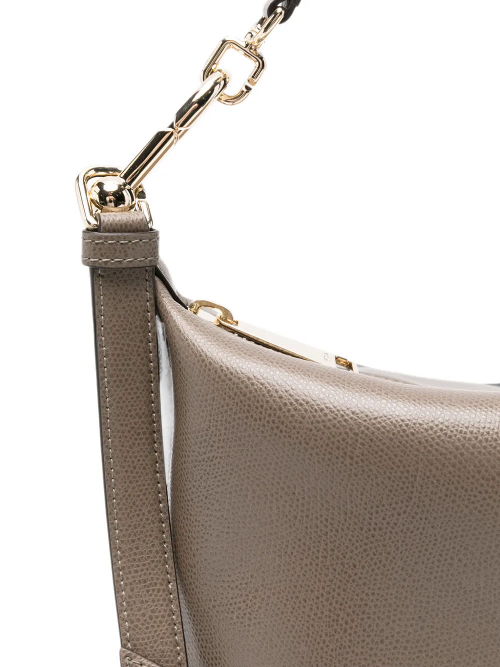 Furla Shopper van bewerkt leer met schakelketting Grijs