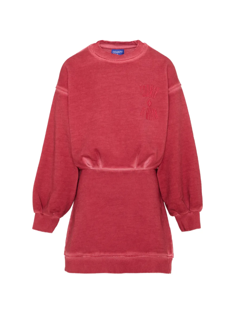 COUNTY OF MILAN embroidered-logo long-sleeve dress - Rosso