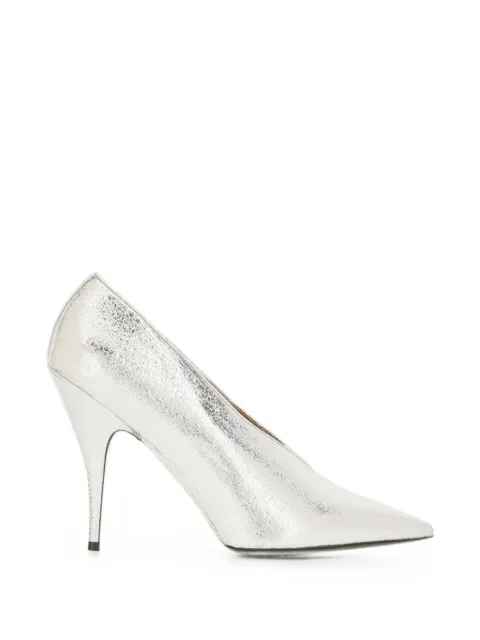 Stella McCartney cracked-effect pointed-toe pumps