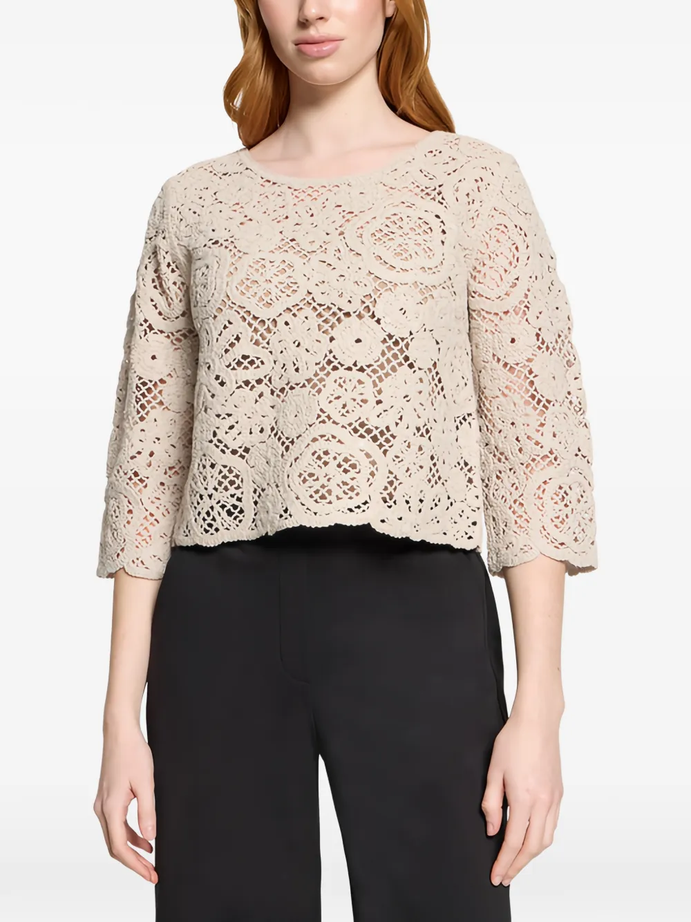 Betty Barclay crochet sequin-embellished top - Toni neutri