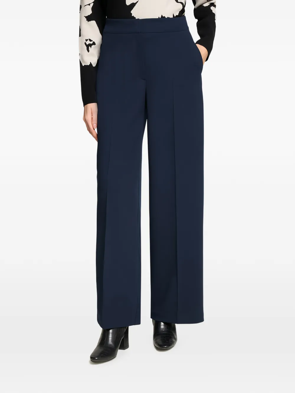 Betty Barclay Marlene plooibroek met wijde pijpen Blauw