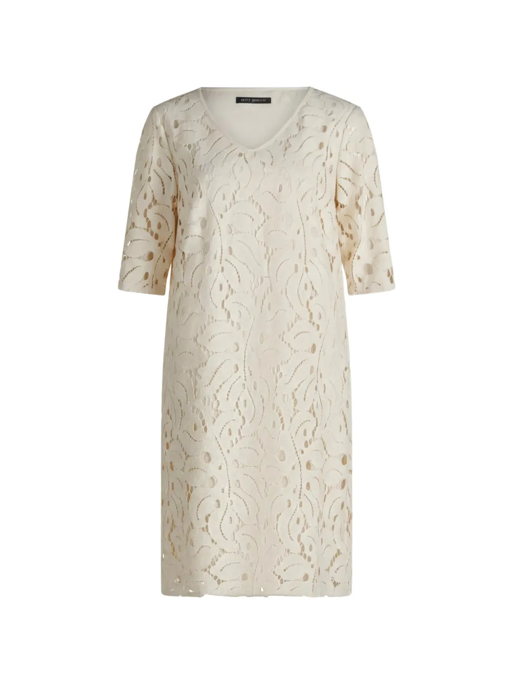 Betty Barclay leaf-lace V-neck midi dress - Toni neutri