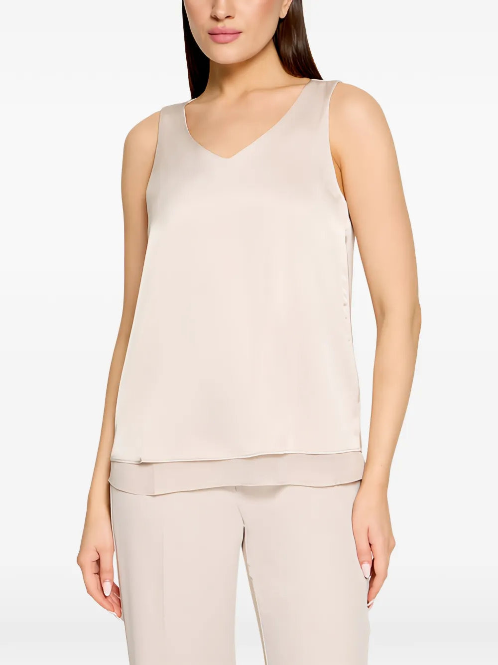 Betty Barclay Gelaagde blouse met satijnen afwerking Beige