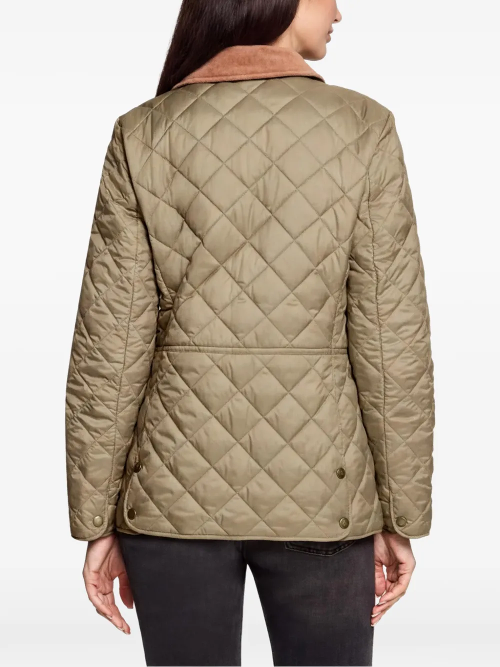 Betty Barclay quilted corduroy-collar jacket Groen